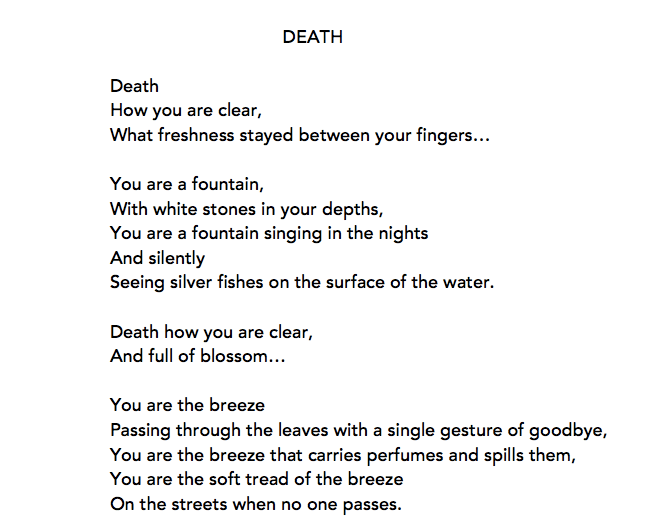 Original translation of Sofia de Mello 'Morta'